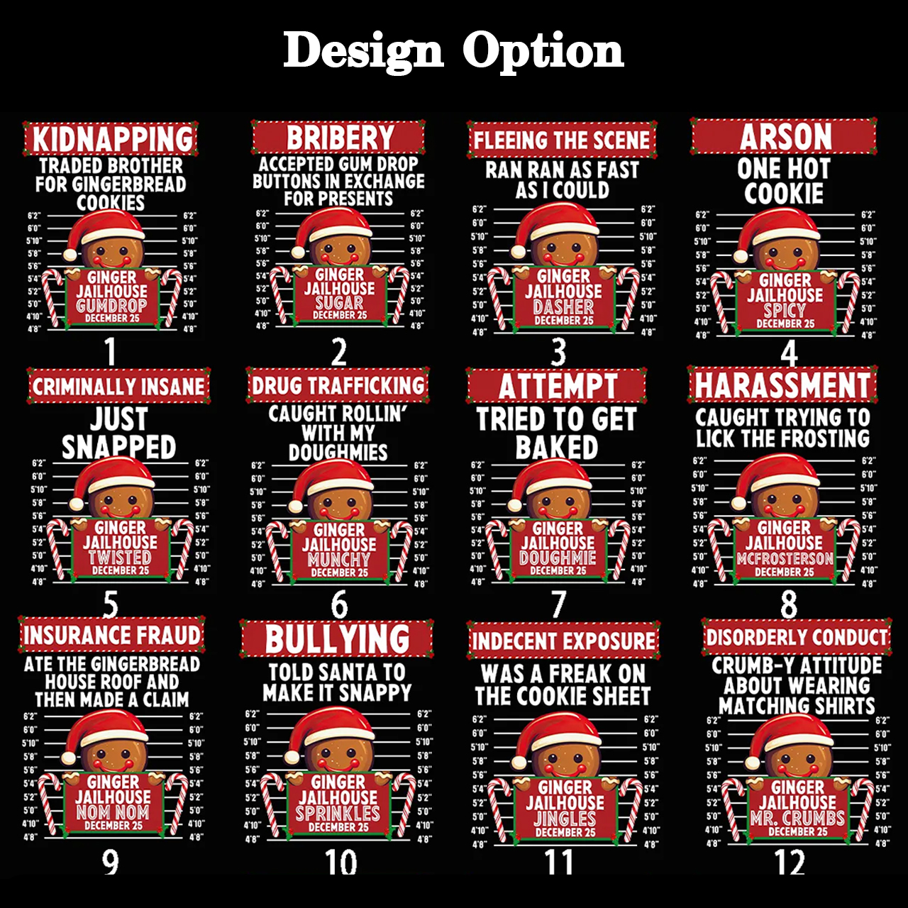 Personalized Gingerbread North Pole Correctional Christmas Matching T-Shirts Beepumpkin