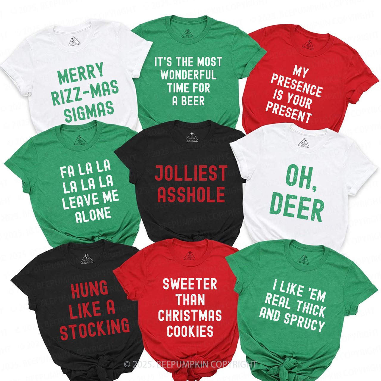 Personalized Funny 60 Quotes Christmas Party Family Matching T-Shirts Beepumpkin