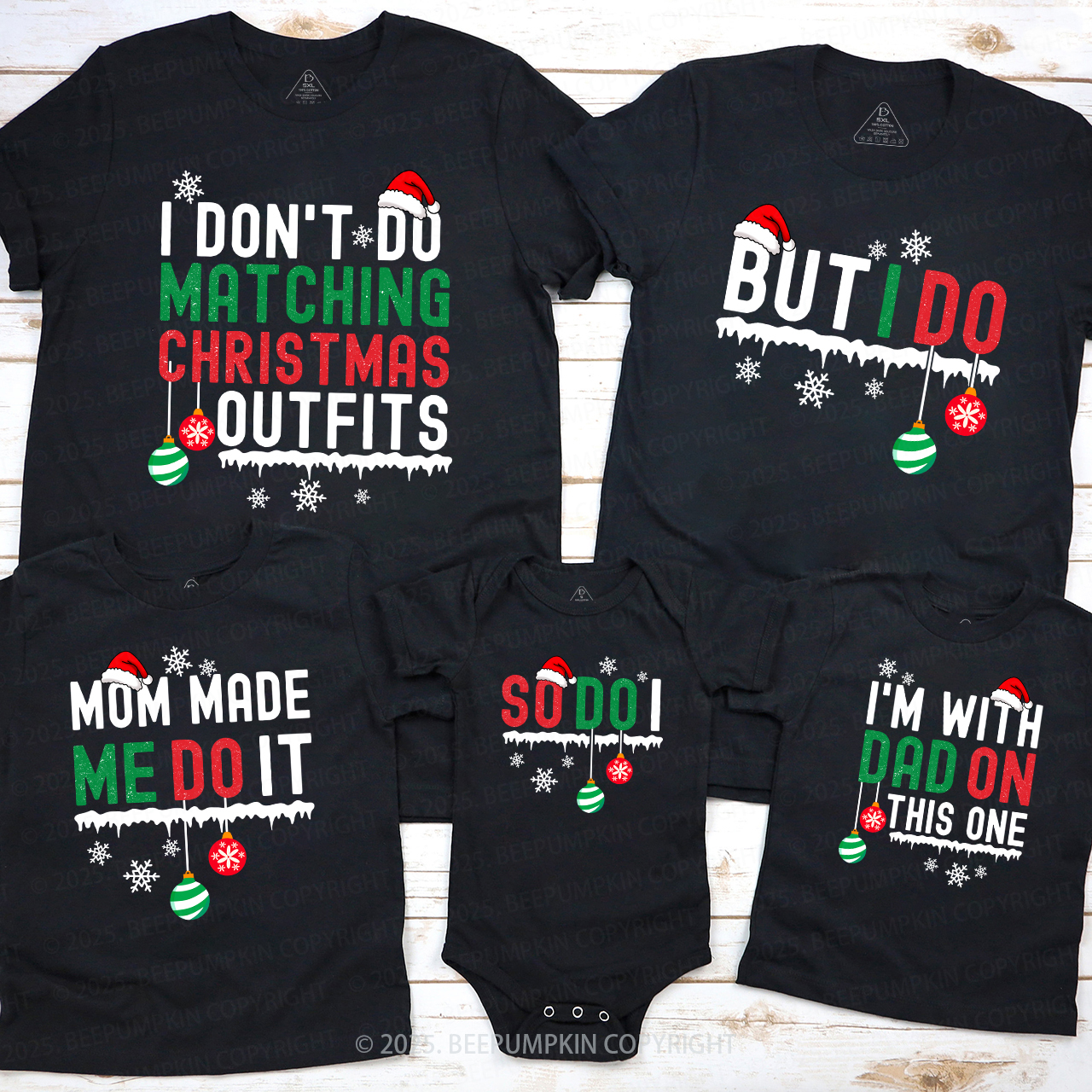Personalized I Don't Do Family Matching T-Shirts Beepumpkin