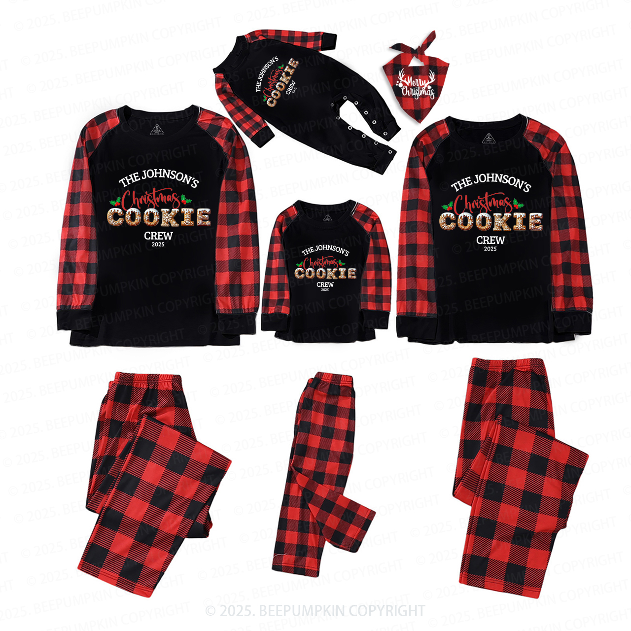 Personalized Christmas Cookie Crew Family Matching Pajamas