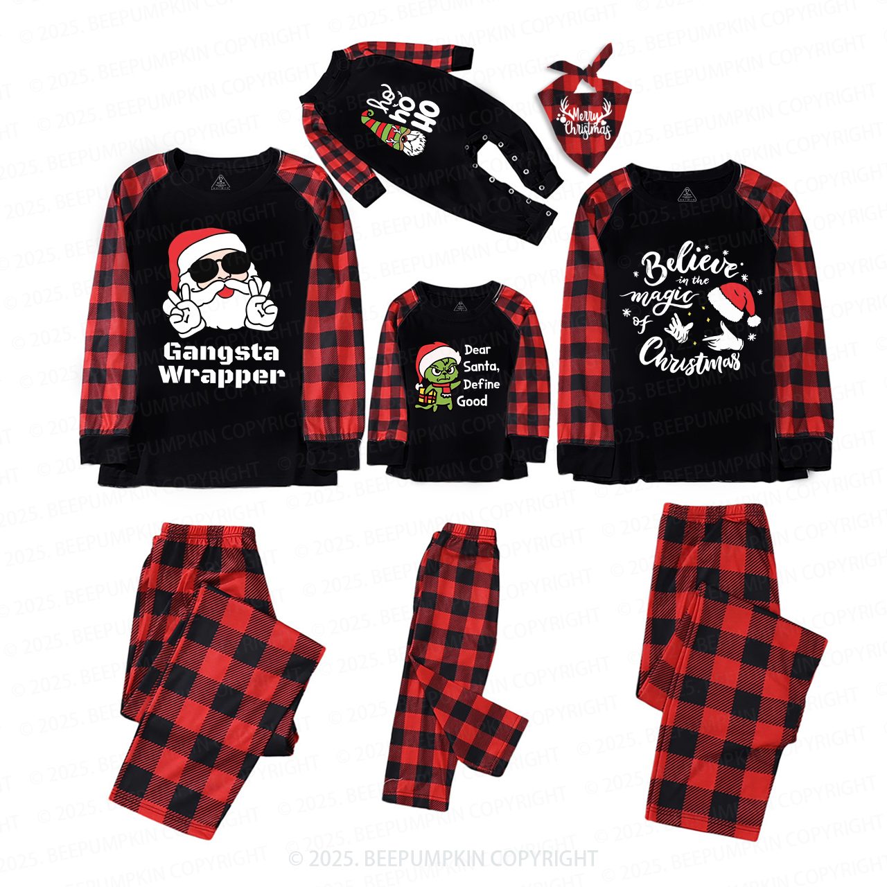 Personalized Joyful Holiday Christmas Family Matching Pajamas