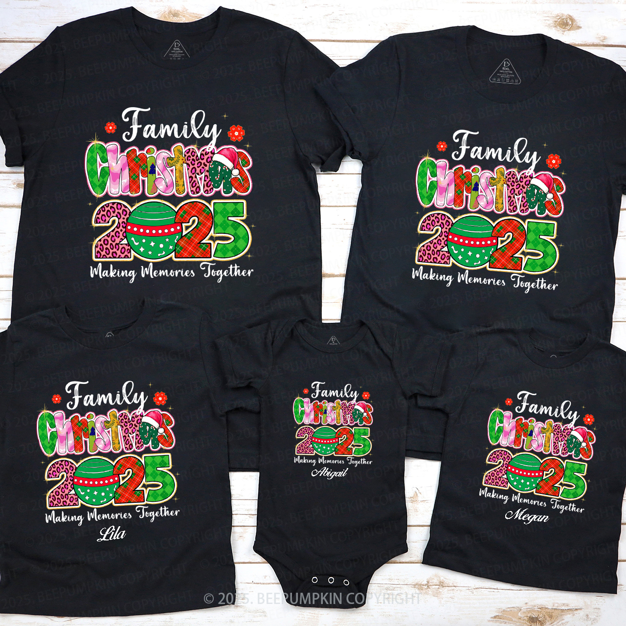 Personalized 2025 Making Memories Together Family Matching T-Shirts Beepumpkin
