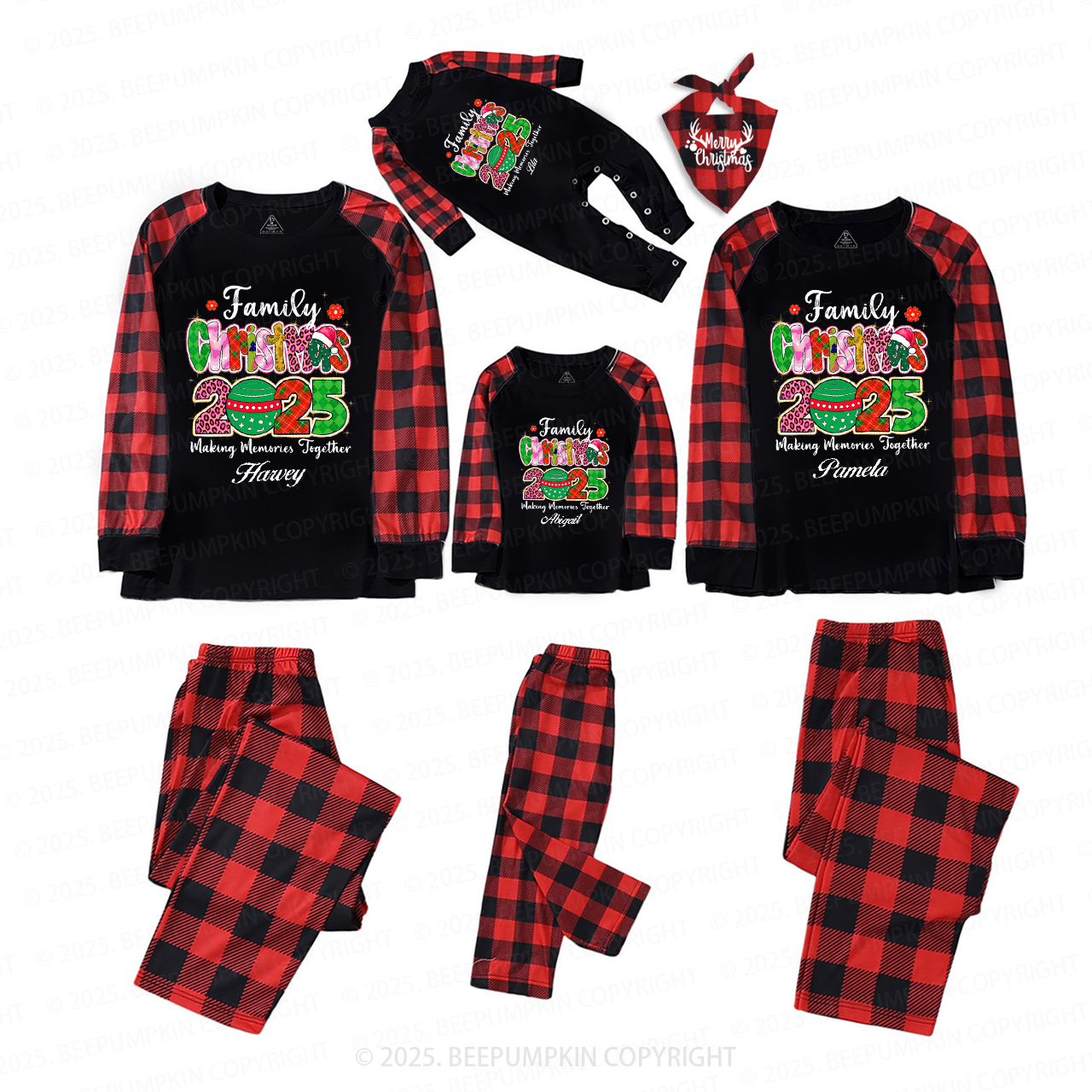 Personalized 2025 Making Memories Together Christmas Family Matching Pajamas