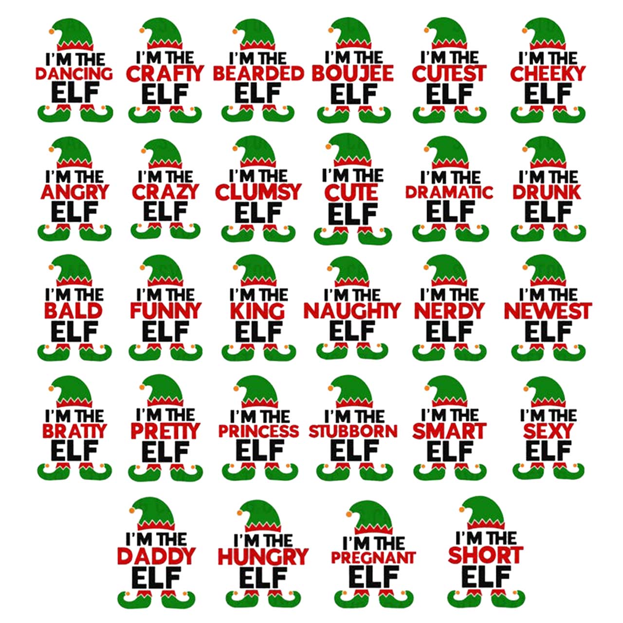 Personalized Funny Elf Christmas Family Matching Pajamas