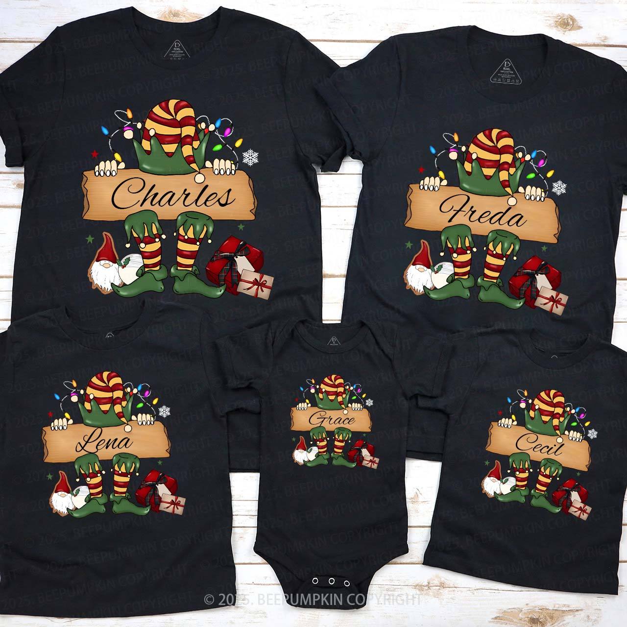 Personalized Elf's Gift Family Matching T-Shirts Beepumpkin