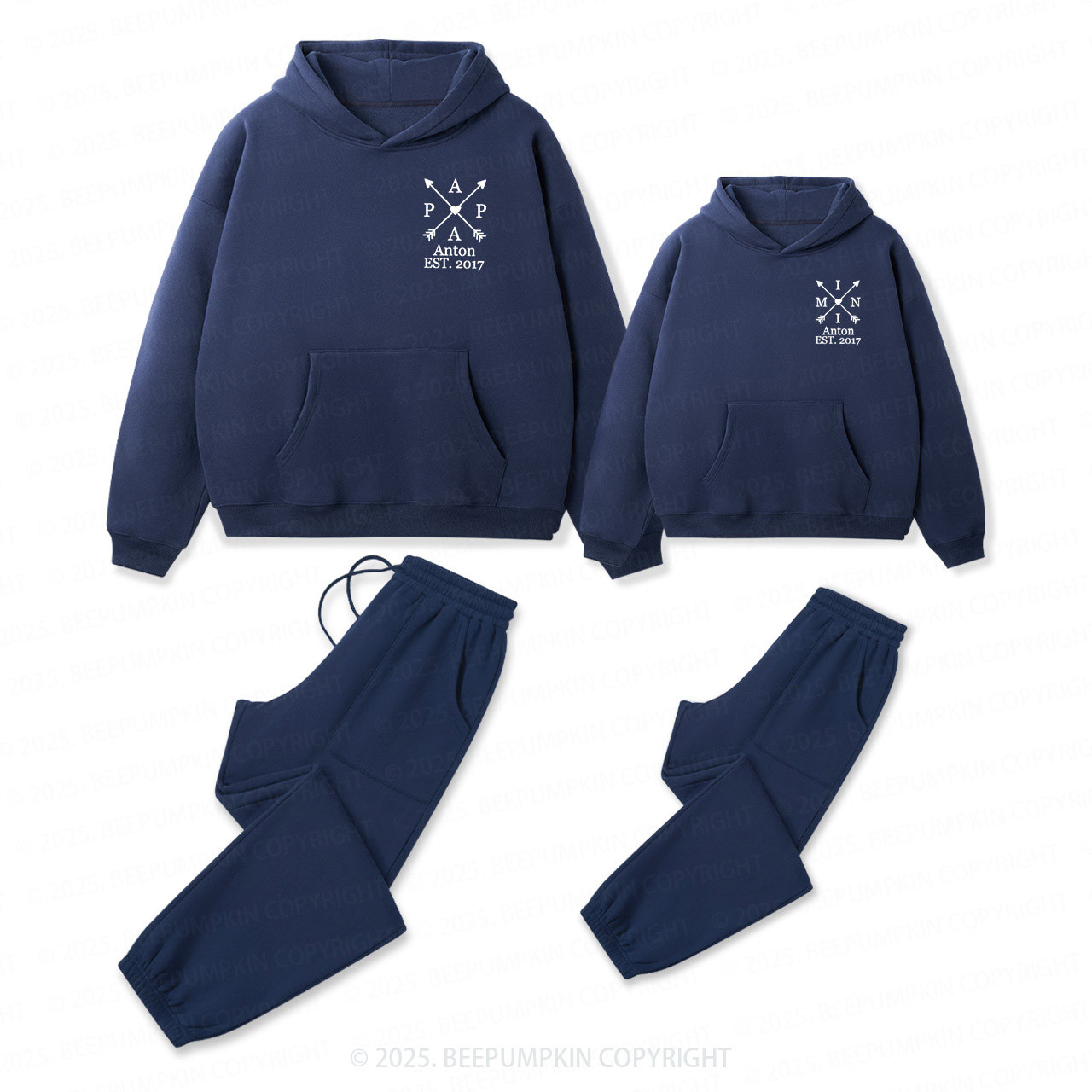 Personalized Heritage Collection Family Matching Hoodie Set
