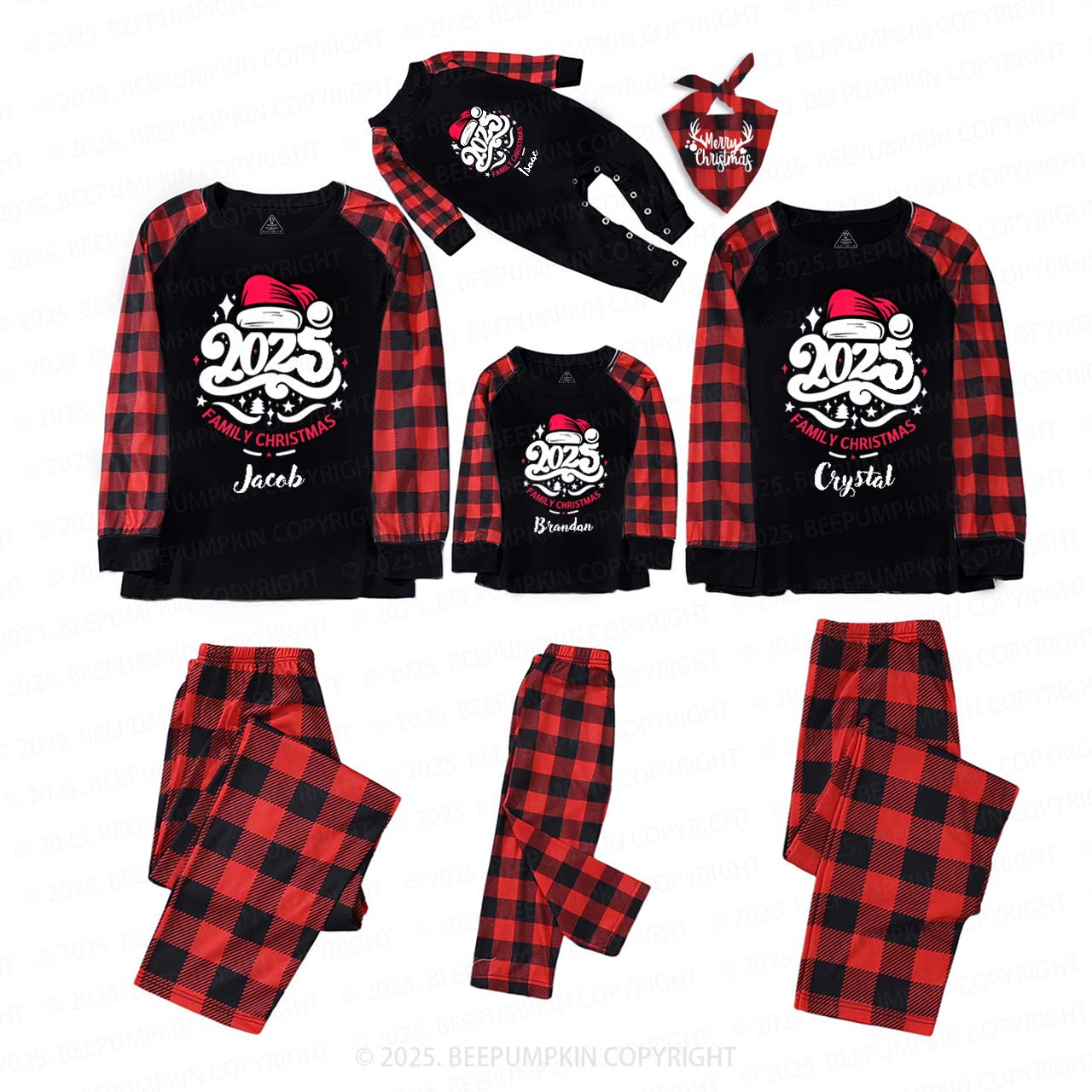 Personalized 2025 Name Christmas Family Matching Pajama Set Beepumpkin