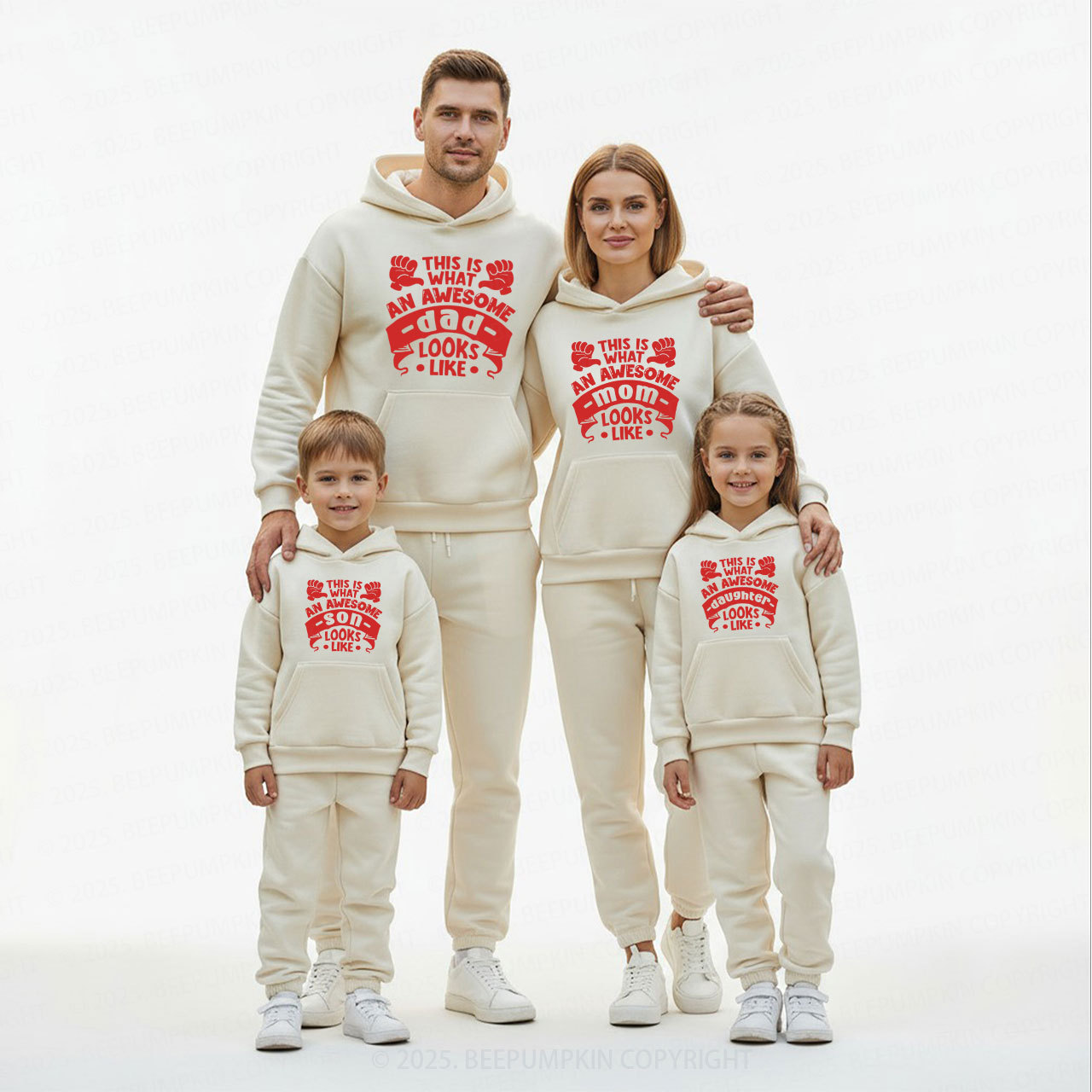 Personalized This Is What An Awesome Family Looks Like Family Matching Hoodie Set