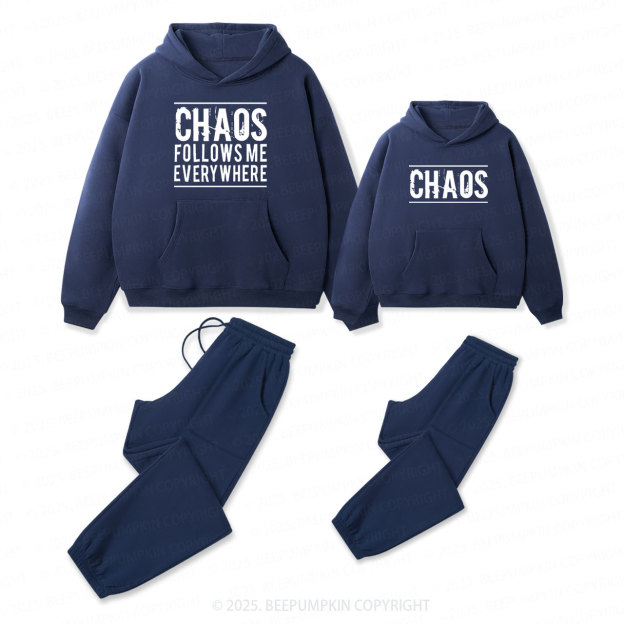 Chaos Follows Me Everywhere Family Matching Hoodie Set