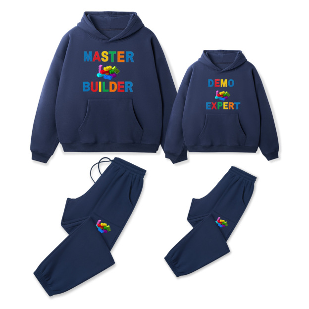 Personalized Building Blocks Family Matching Hoodie Set