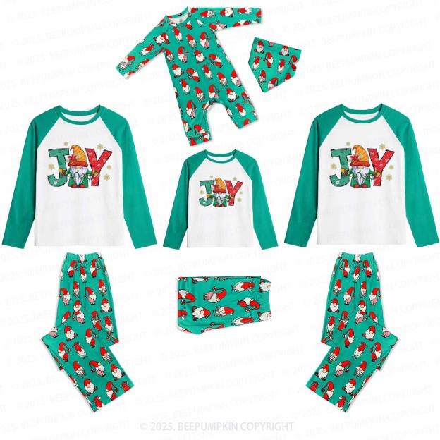 Joy Christmas Family Matching Gnomes Pajamas Beepumpkin
