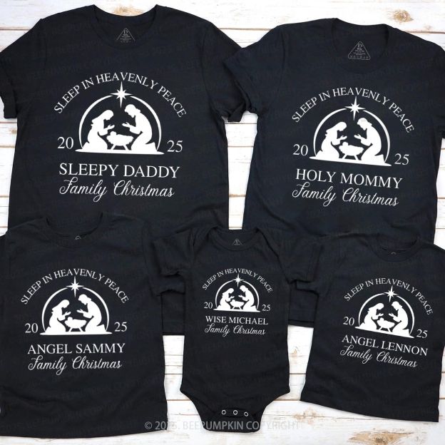Personalized Faith Based Christmas Family Matching T-Shirts Beepumpkin