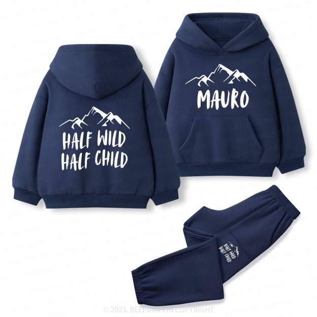 Personalized Half Wild Half Child Toddler&Kids Hoodie Set