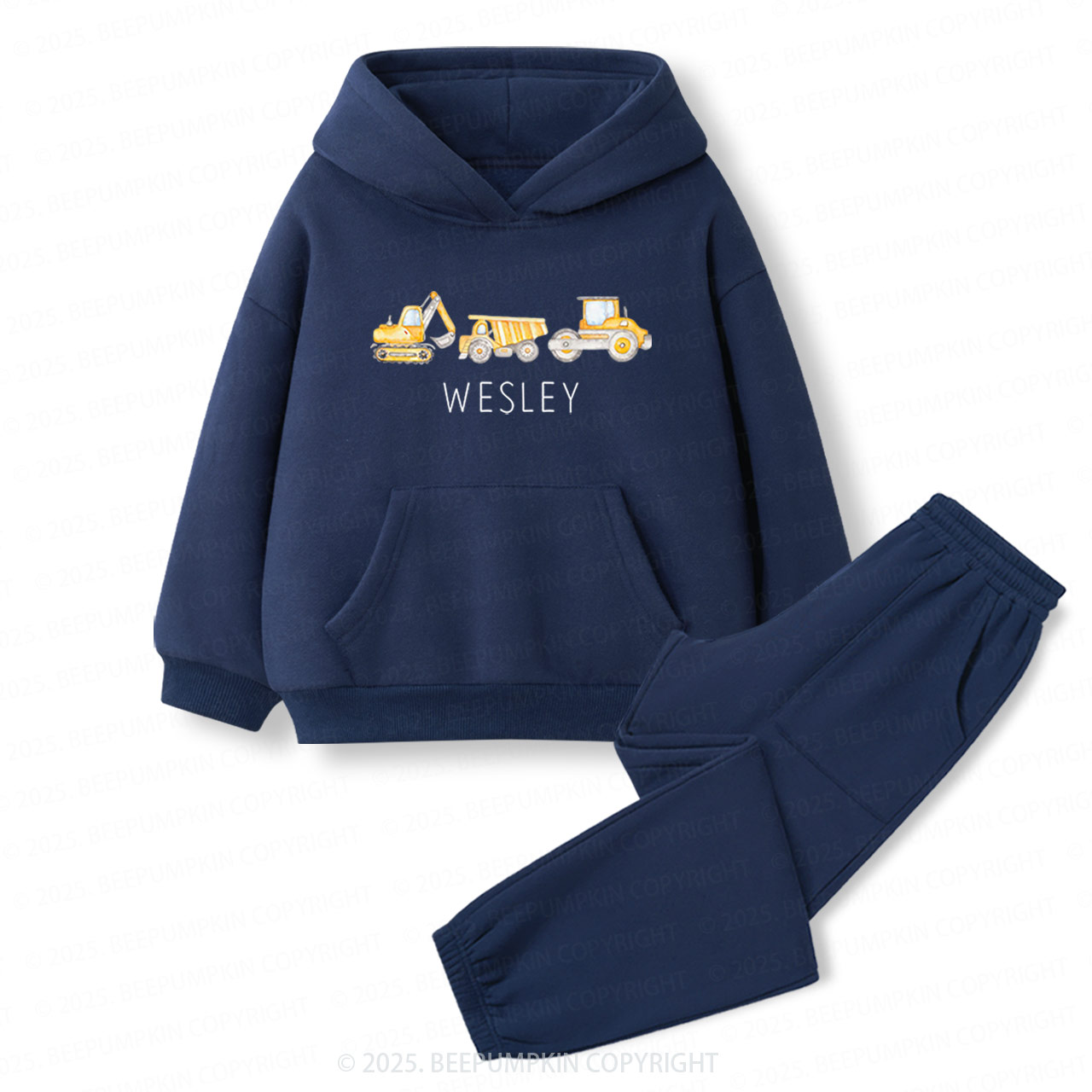 Personalized Construction Engineer Name Toddler&Kids Hoodie Set