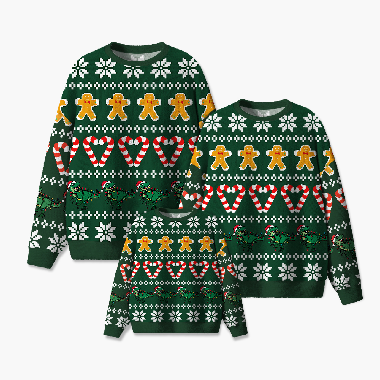 Green Christmas Family Matching Knit Sweatshirt