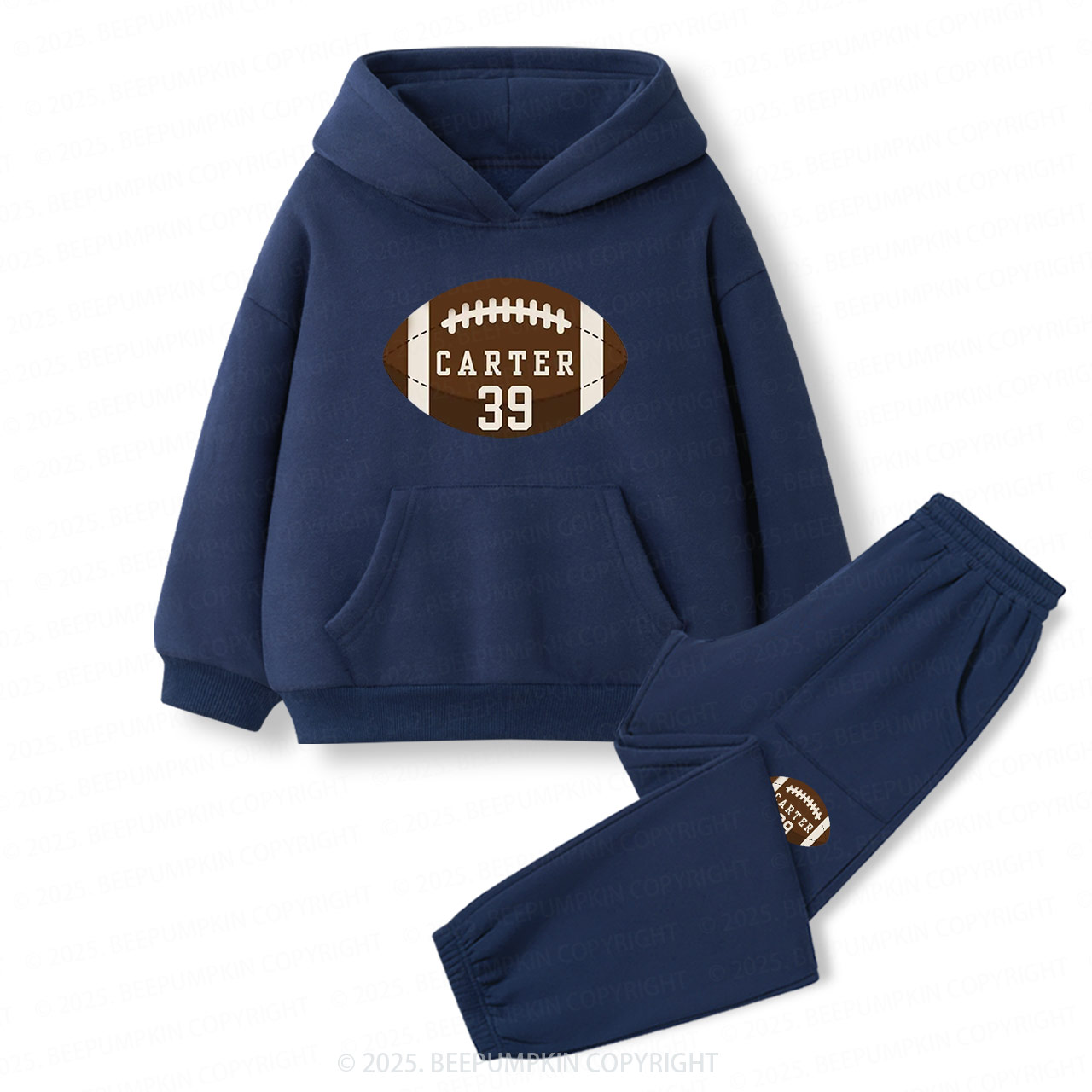 Personalized Football Toddler&Kids Hoodie Set