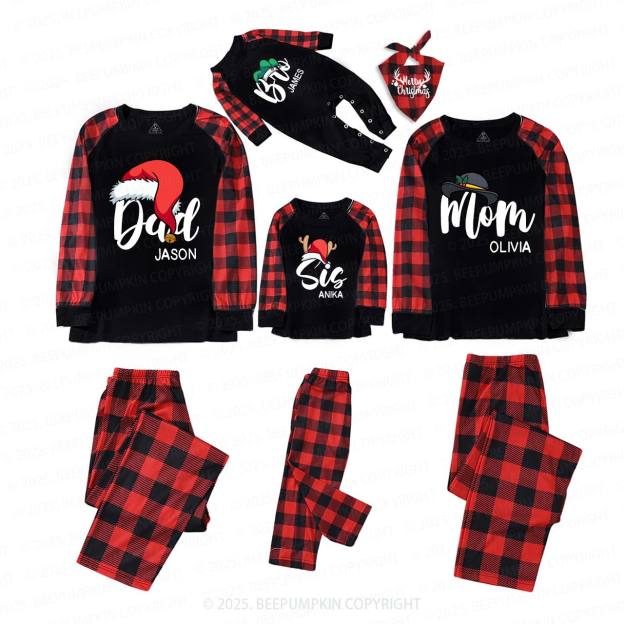 Personalized Santa Hat Christmas Family Matching Pajamas