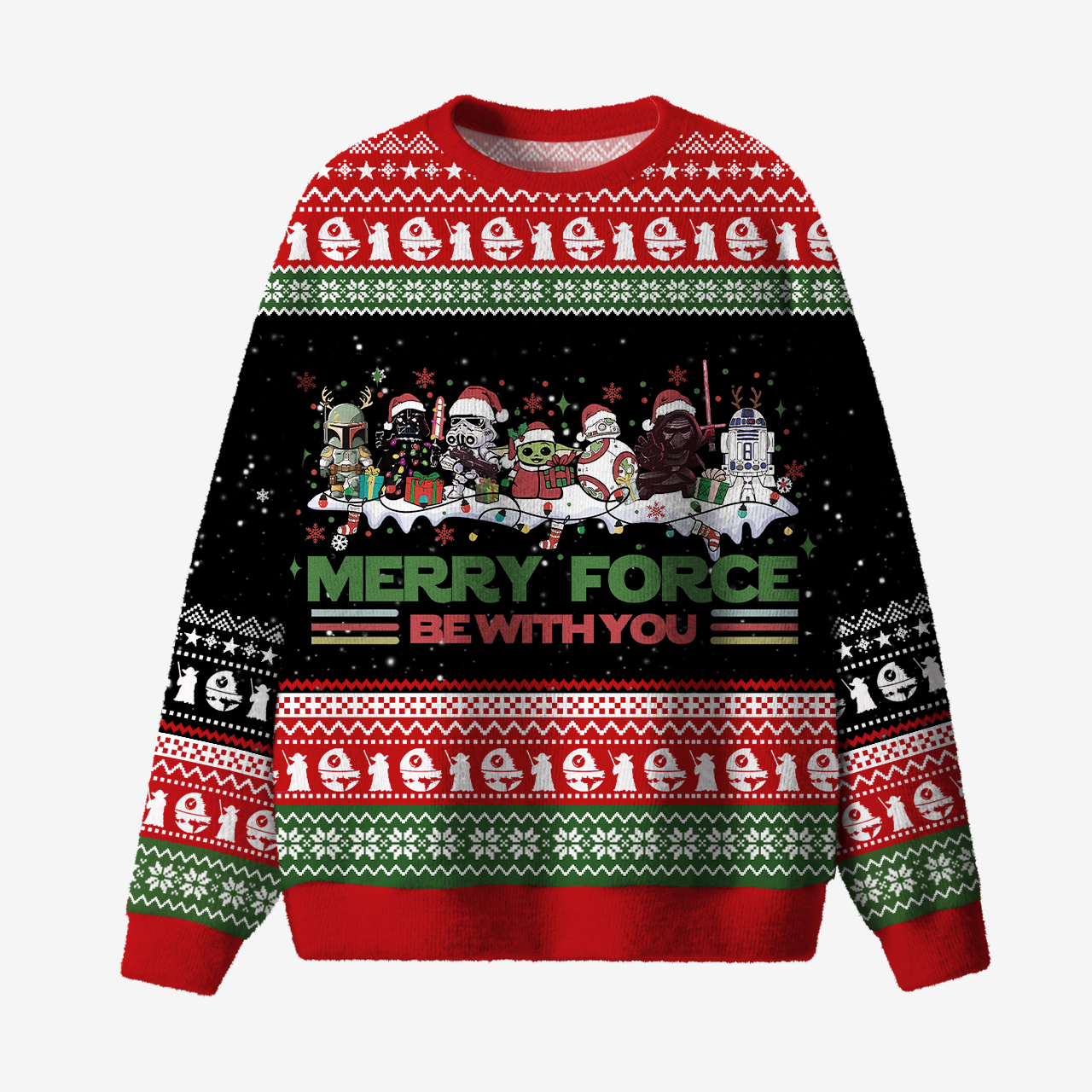 Merry Force Be With You Family Matching Knit Sweatshirt