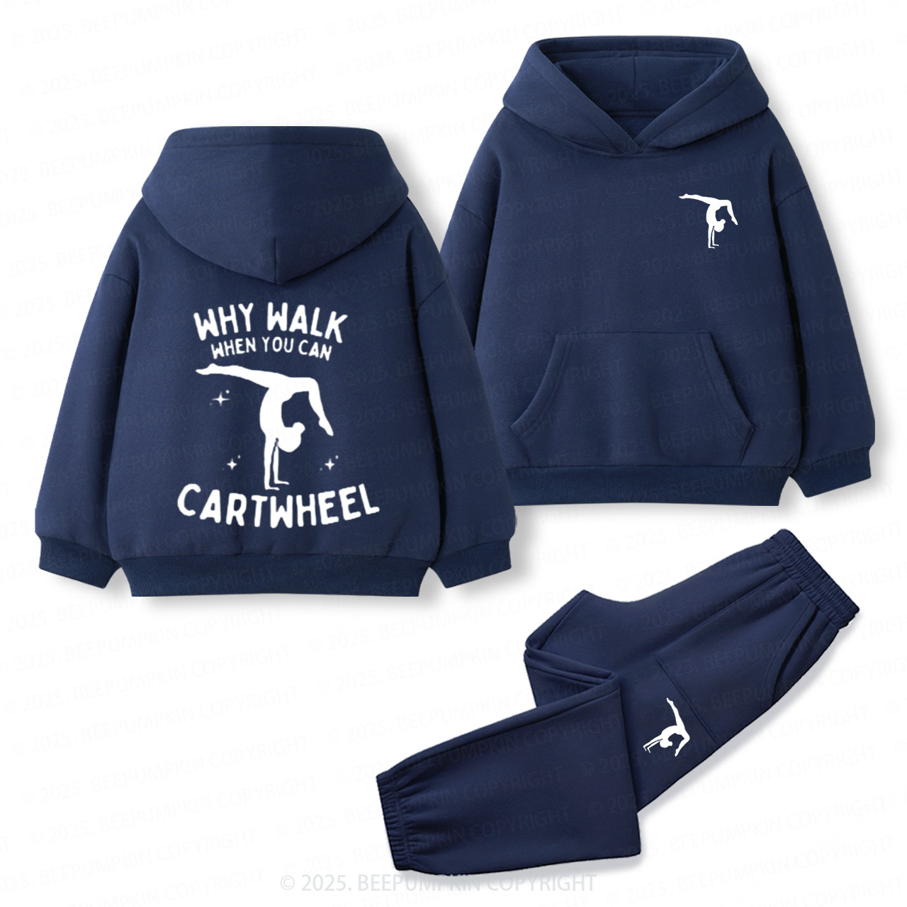 Why Walk When You Can Cartwheel Toddler&Kids Hoodie Set