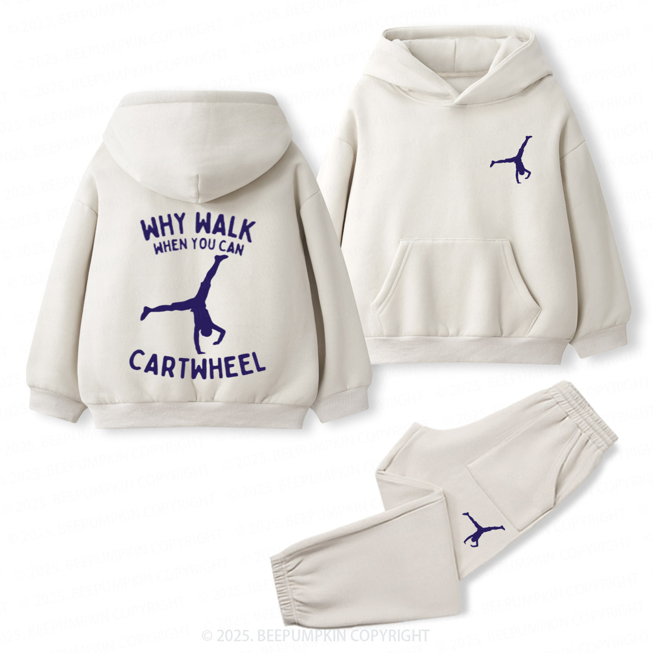 Why Walk When you Can Cartwheel Boys Toddler&Kids Hoodie Set
