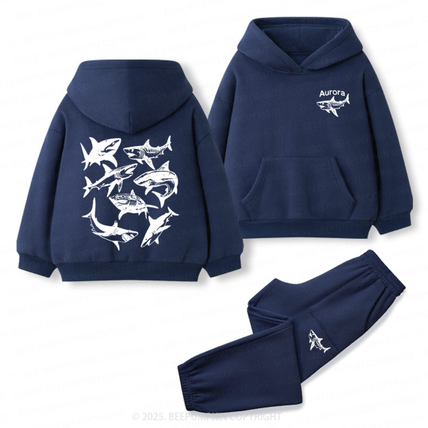 Personalized Shark Name Toddler&Kids Hoodie Set