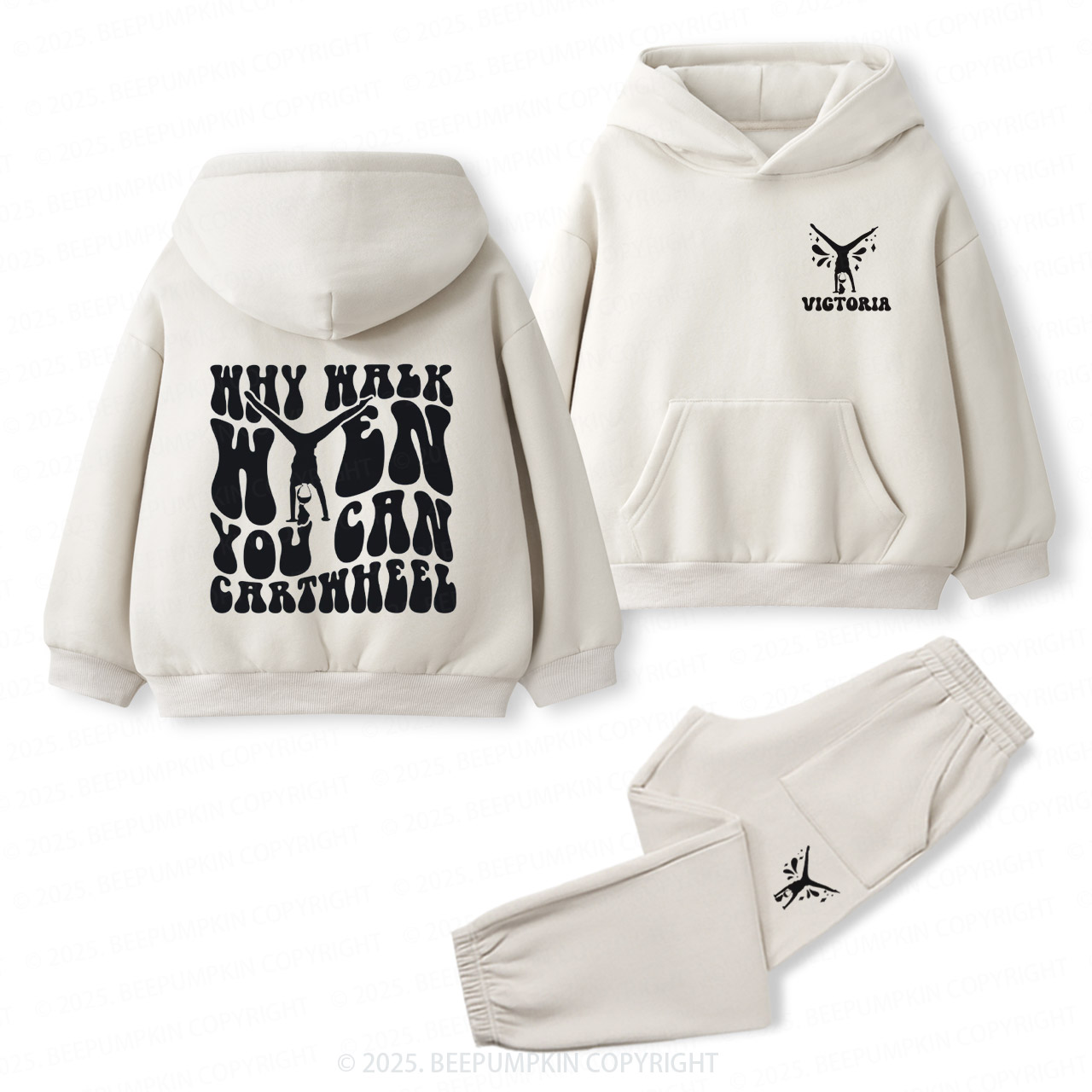 Personalized Name Gymnastics Toddler&Kids Hoodie Set