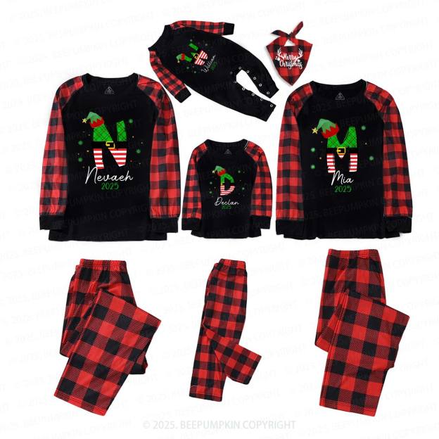 Personalized Elf Letter Christmas Christmas Family Matching Pajamas