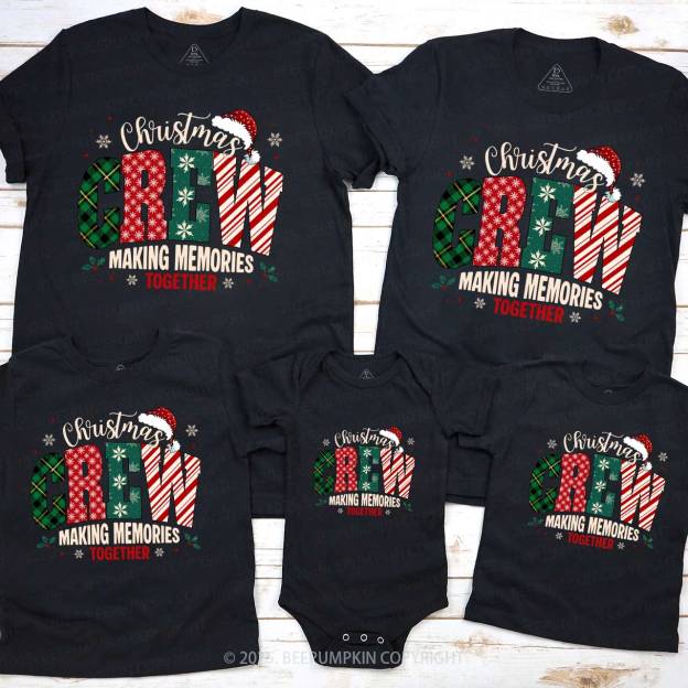 Funny Christmas Crew Family Matching T-Shirts Beepumpkin
