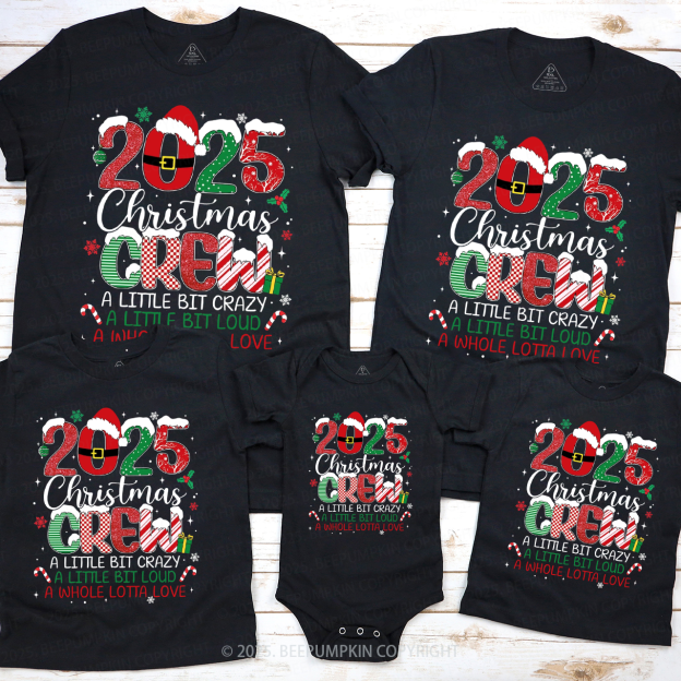 Holiday Cheer Crew 2025 Family Matching T-Shirts Beepumpkin