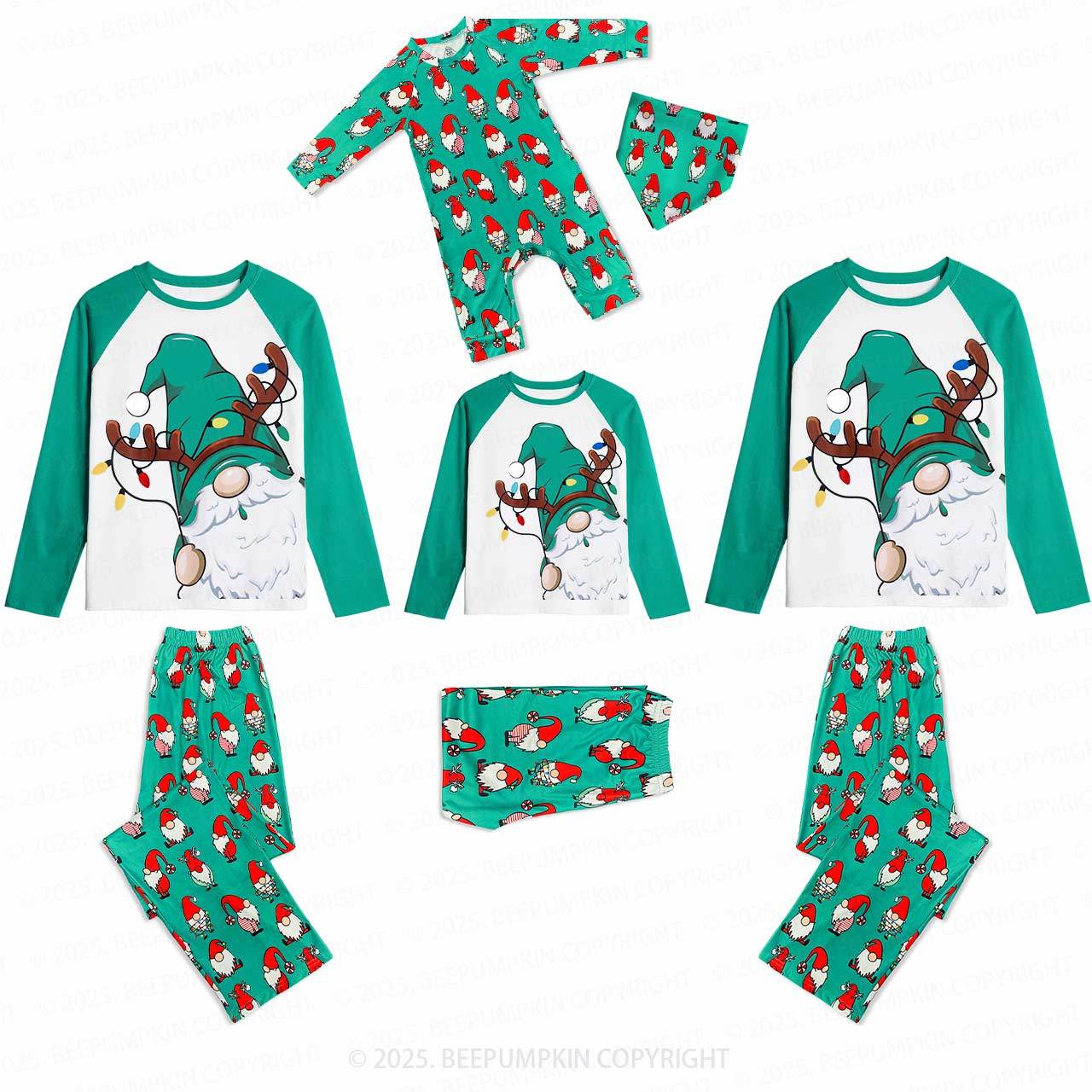 Santa's Little Gnome Family Matching Gnomes Pajamas Beepumpkin