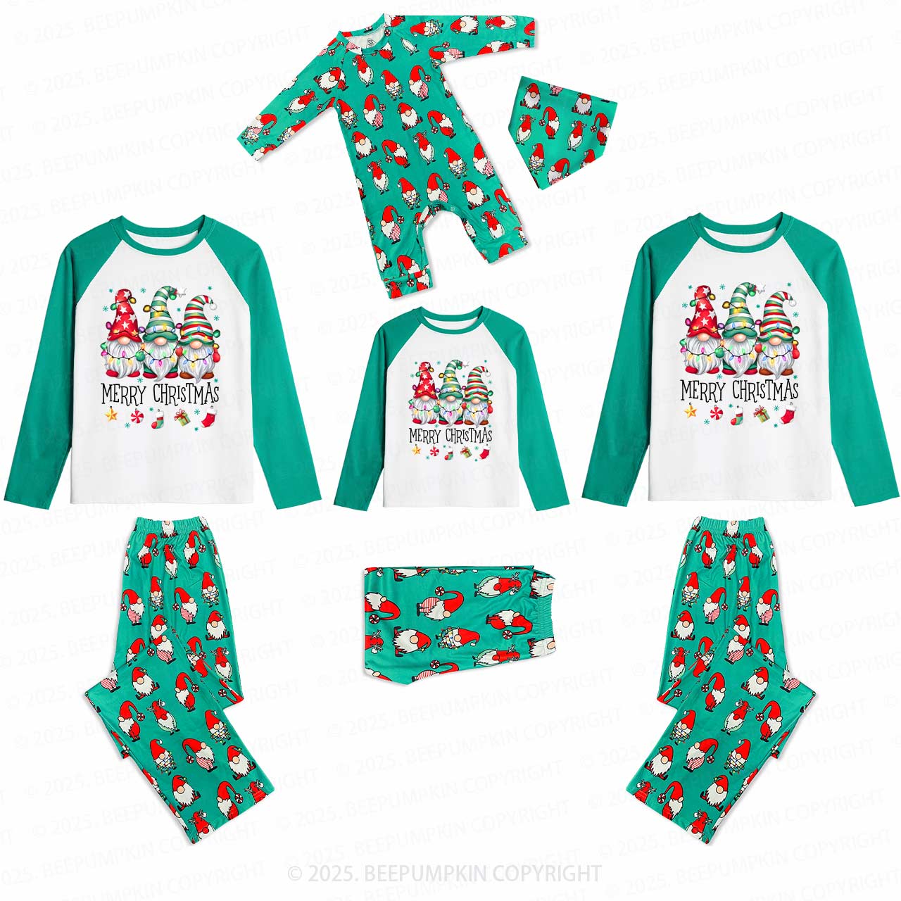 Christmas Gnomes Line Up Family Matching Gnomes Pajamas Beepumpkin