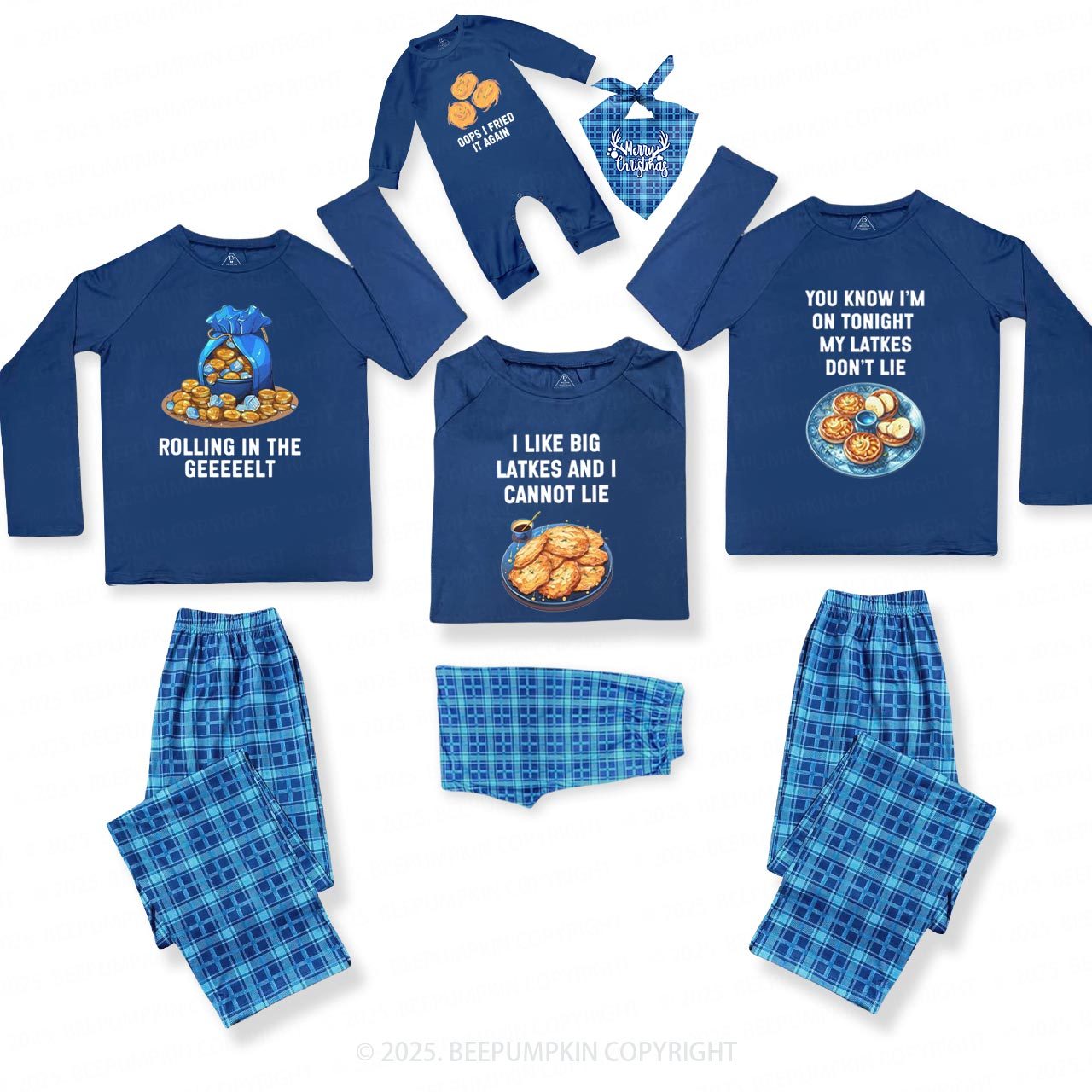 Spin-tastic Hanukkah Matching Blue Pajamas Beepumpkin