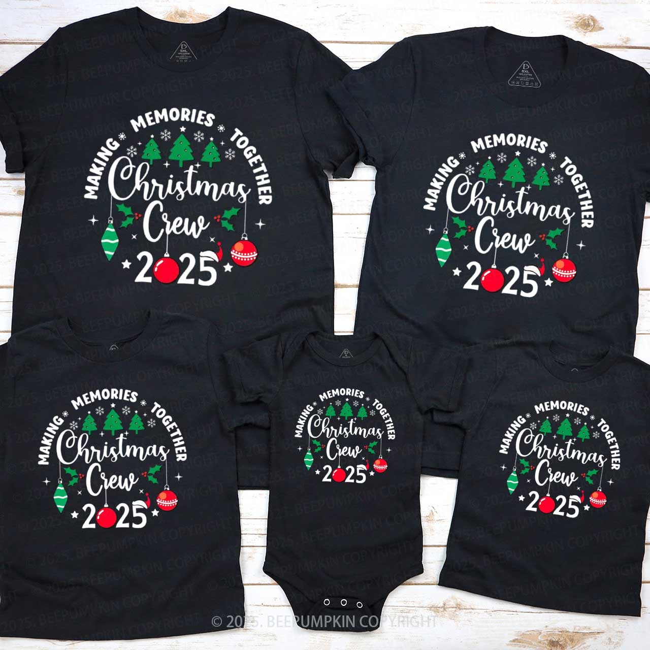 Christmas Crew 2025 Family Matching T-Shirts Beepumpkin