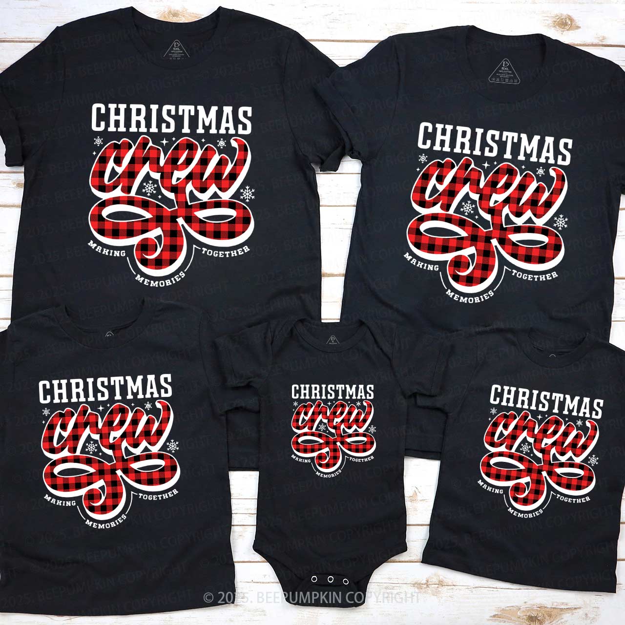 Christmas Crew Family Matching T-Shirts Beepumpkin