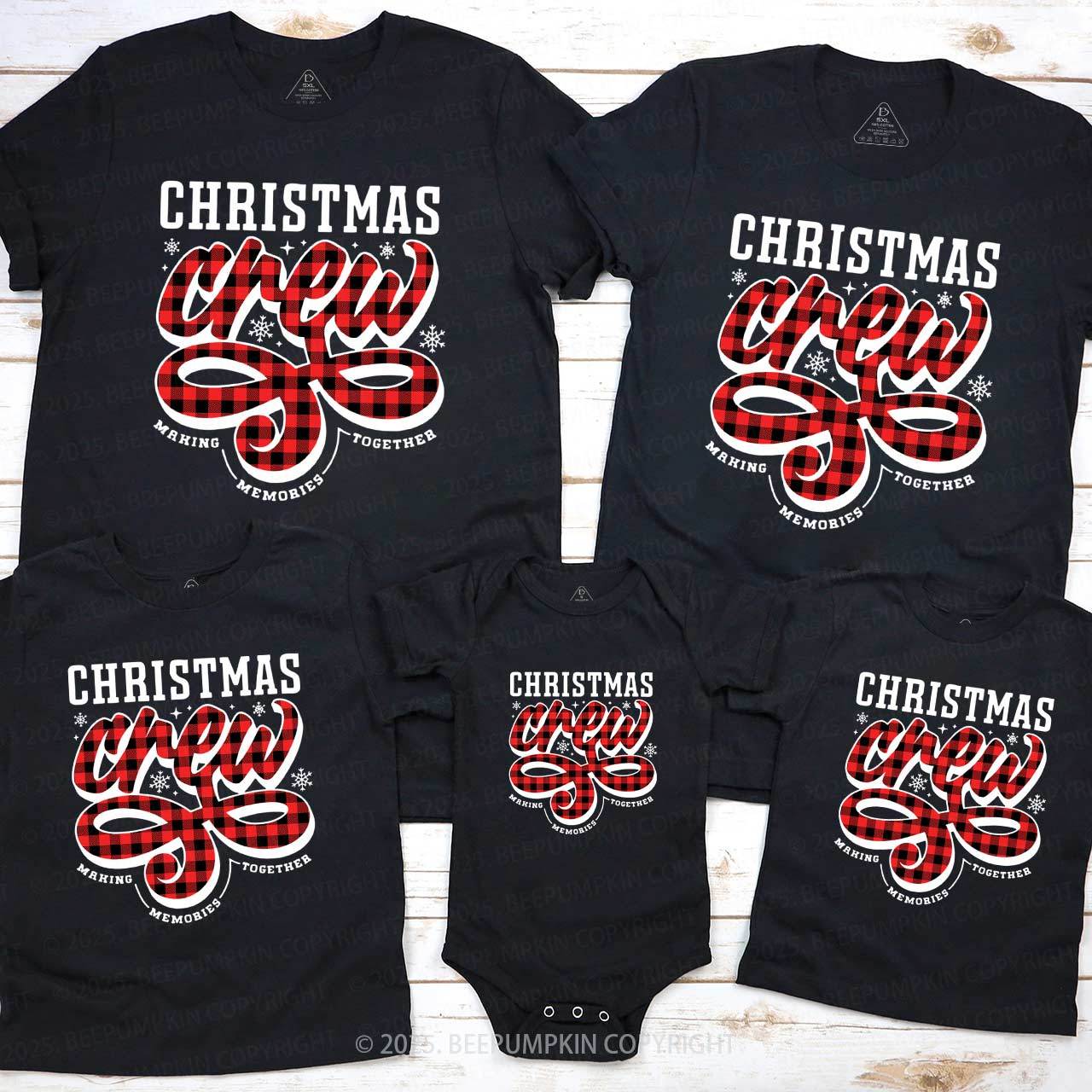 Christmas Crew Family Matching T-Shirts Beepumpkin