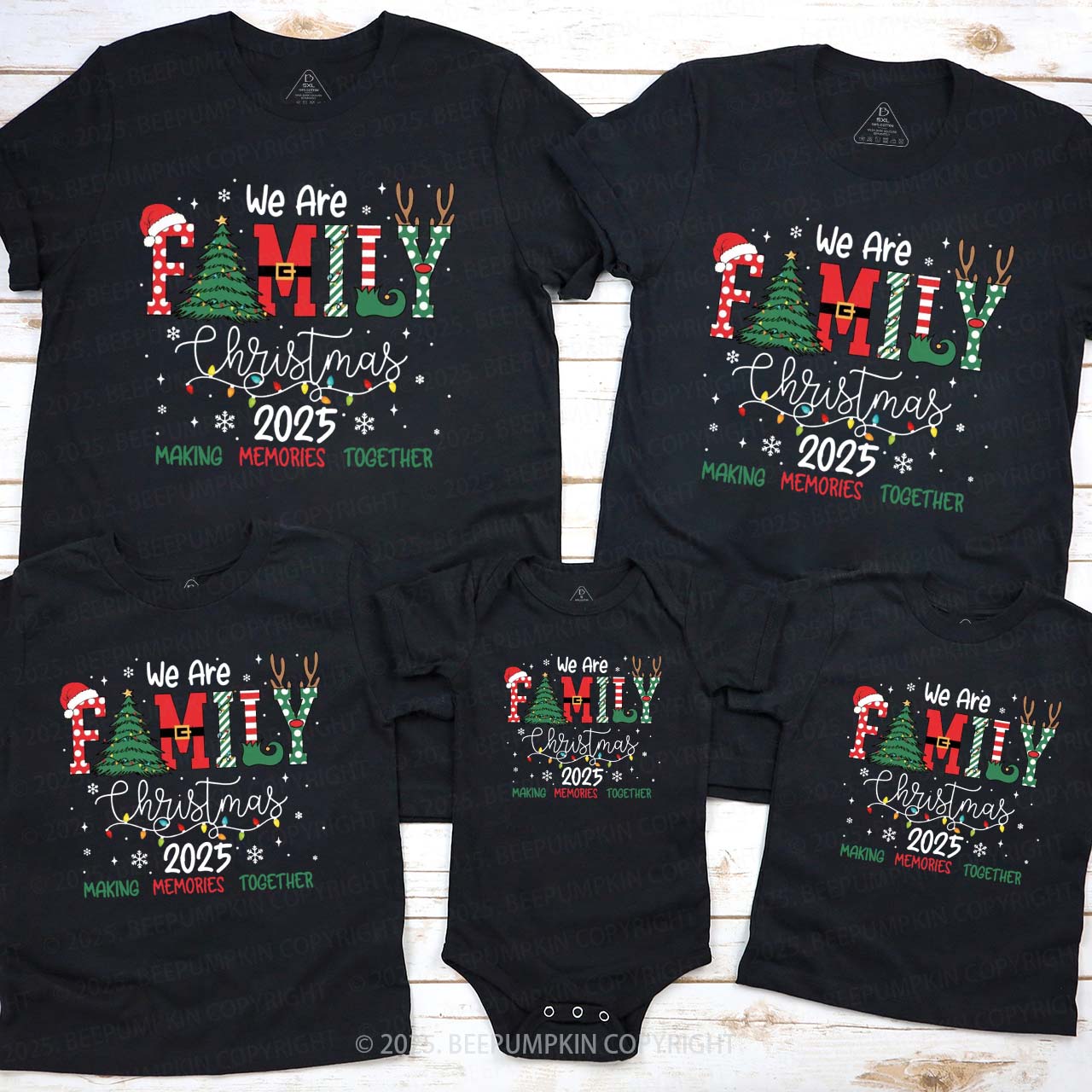 We Are Family Christmas 2025 Family Matching T-Shirts Beepumpkin