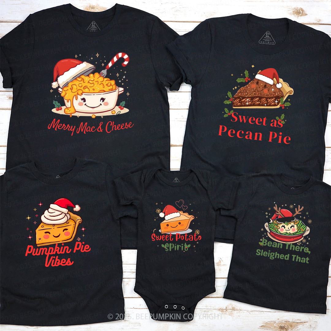 Personalized Christmas Dinner Crew Family Matching T-Shirts Beepumpkin