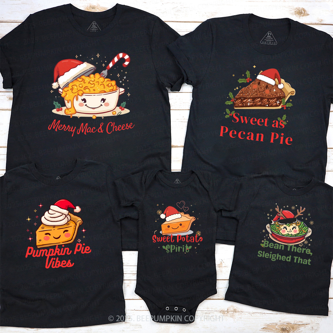 Personalized Christmas Dinner Crew Family Matching T-Shirts Beepumpkin