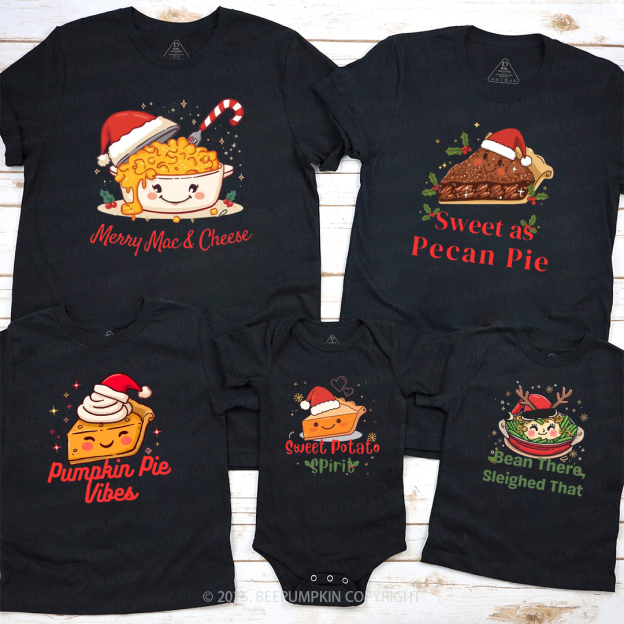 Personalized Christmas Dinner Crew Family Matching T-Shirts Beepumpkin