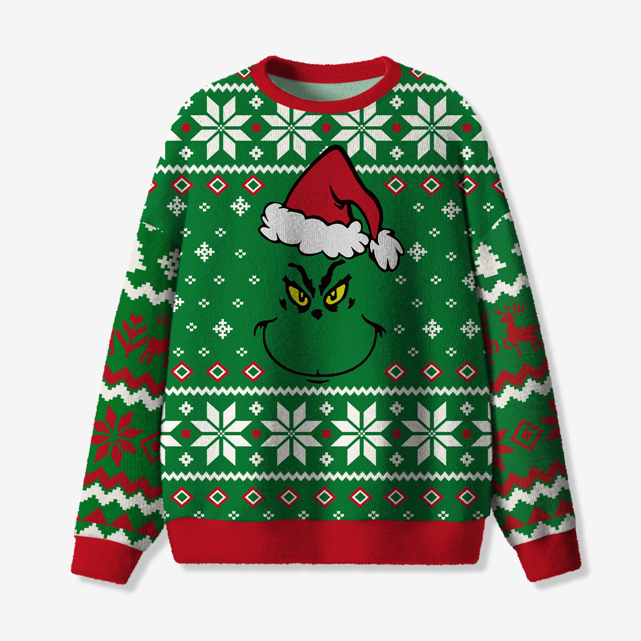 Grumpy Green Christmas Family Matching Knit Sweatshirt