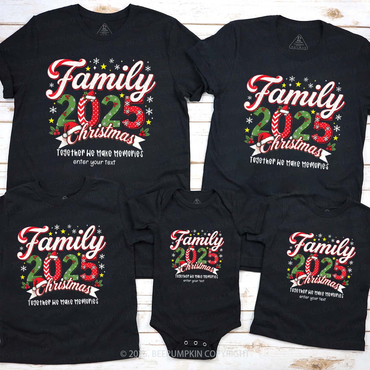 Personalized 2025 Christmas Cheer Family Matching T-Shirts Beepumpkin