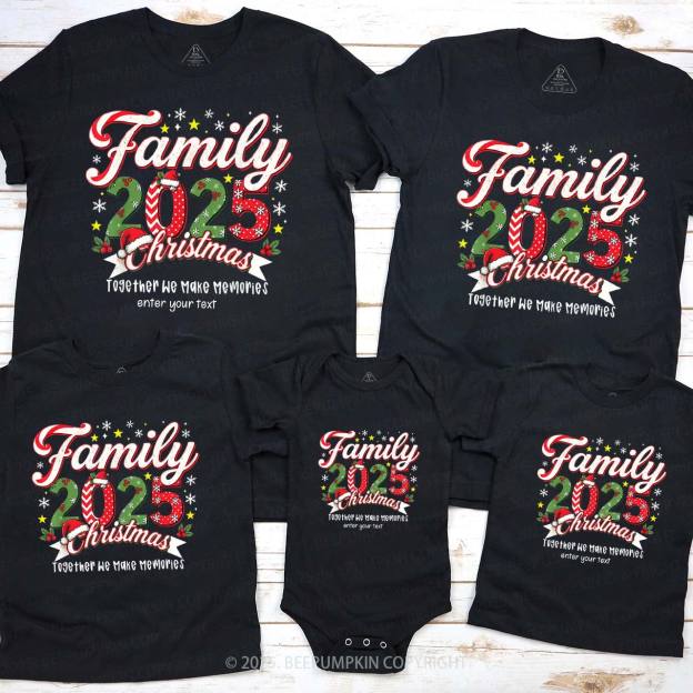 Personalized 2025 Christmas Cheer Family Matching T-Shirts Beepumpkin
