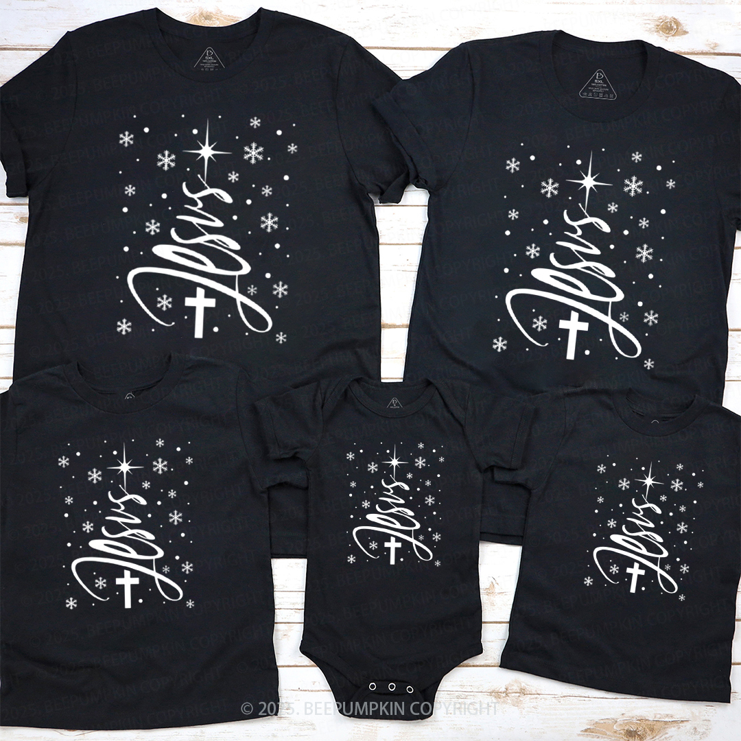 Jesus Christmas Tree Family Matching T-Shirts Beepumpkin