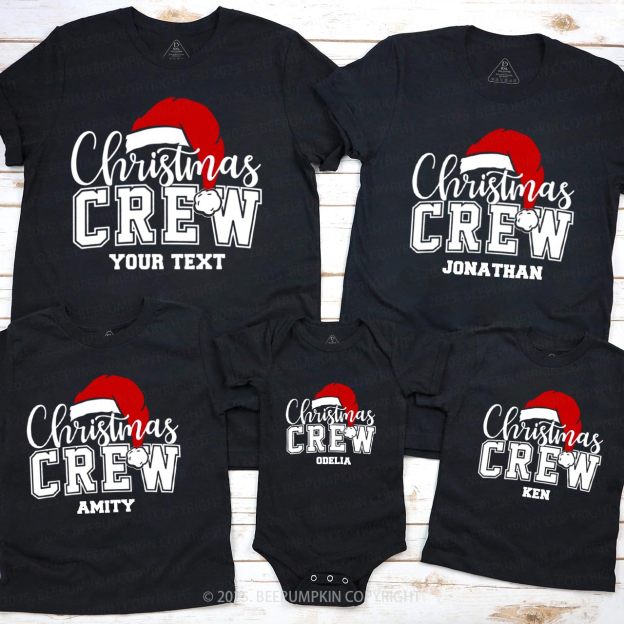 Personalized Christmas Crew Group Family Matching T-Shirts Beepumpkin