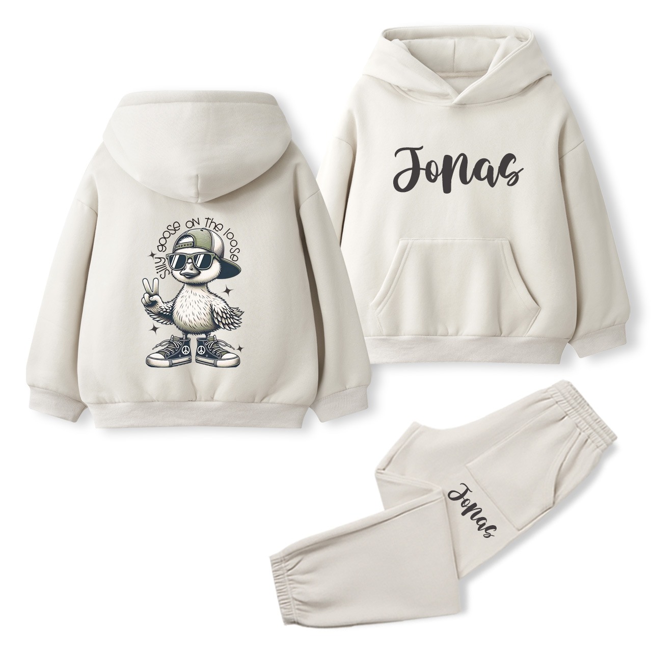 Silly Goose On the Loose Toddler&Kids Hoodie Set