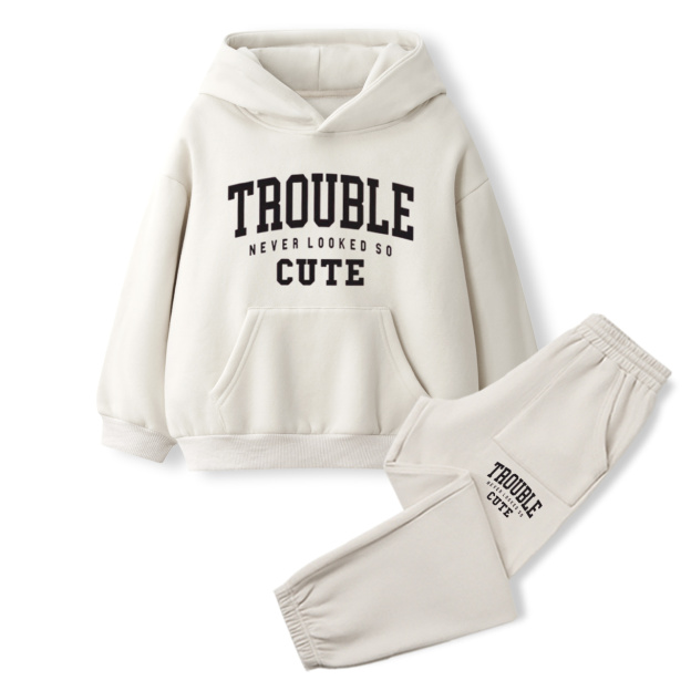 Trouble Never Looked So Cute Toddler&Kids Hoodie Set
