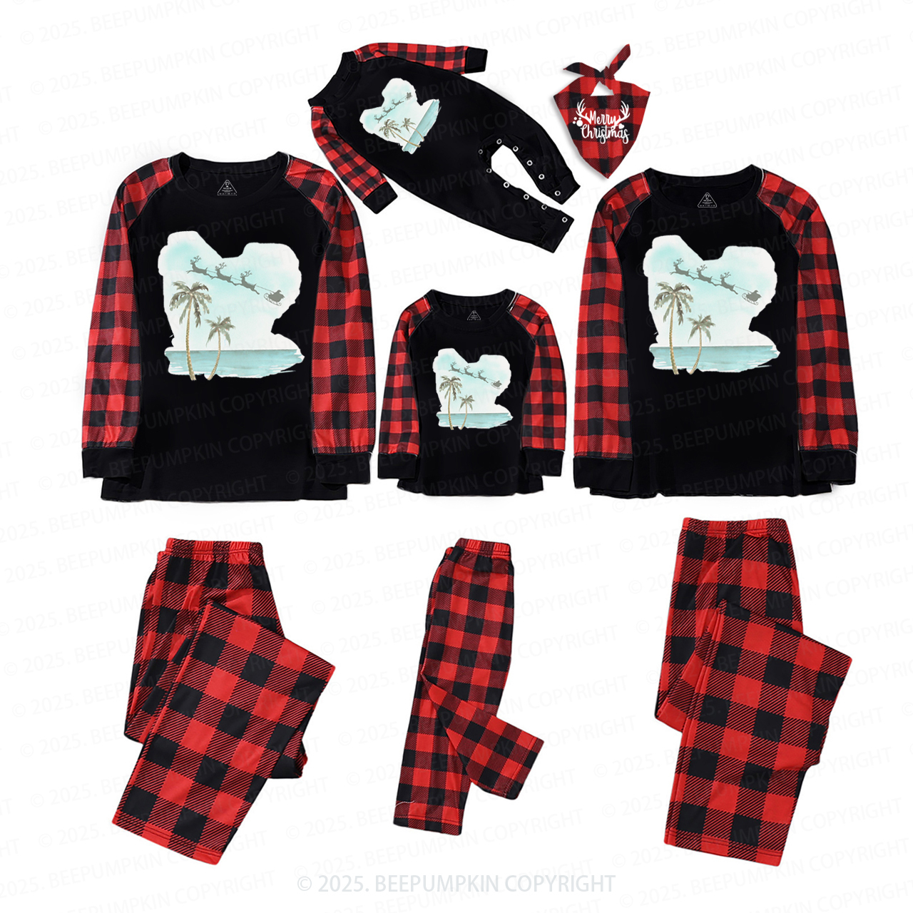 Christmas Palm Tree Family Matching Pajamas