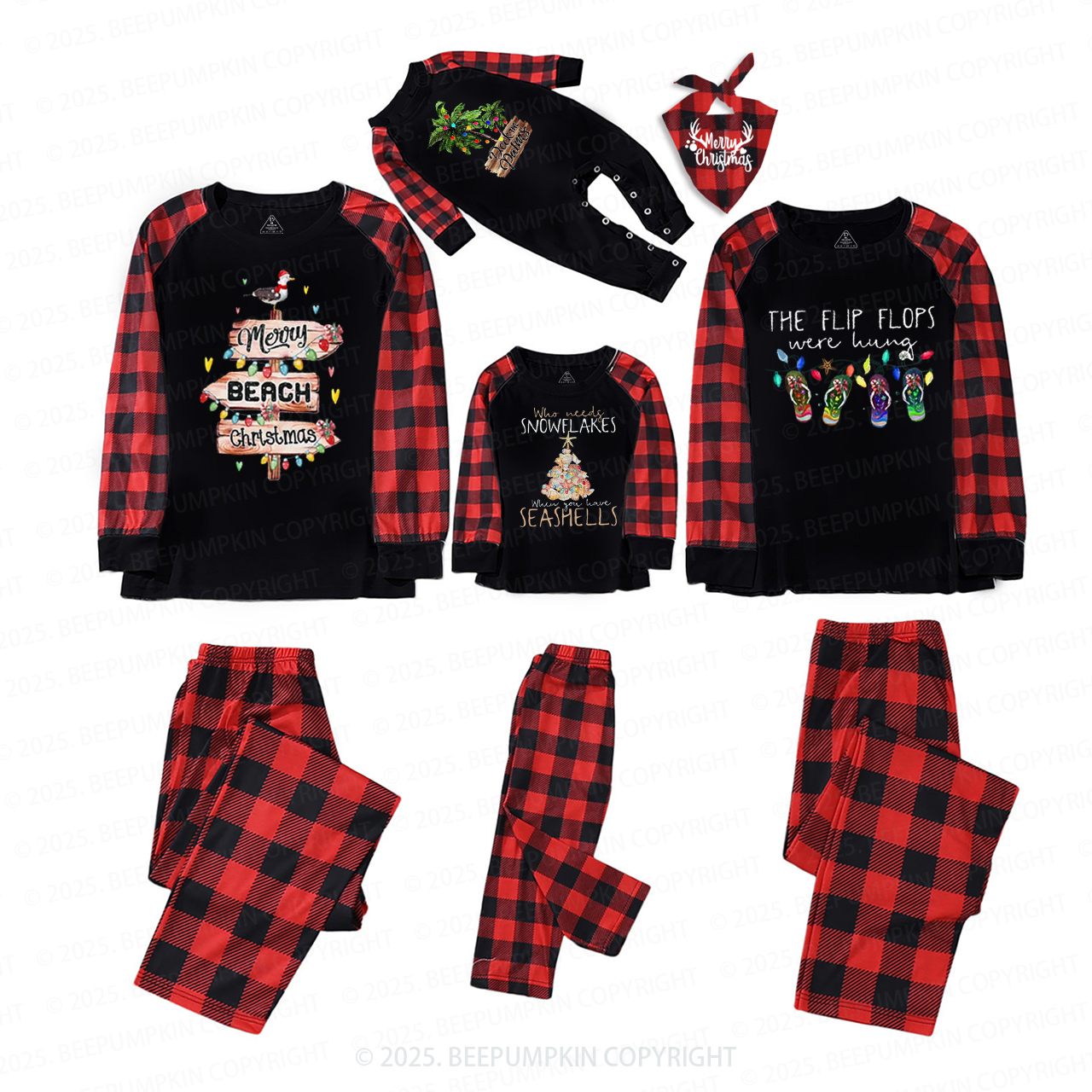 Personalized Christmas On Beach Family Matching Pajamas