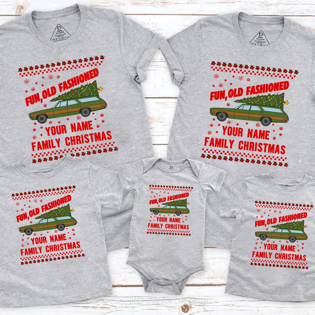 Personalized Fun Old Fashioned Family Matching T-Shirts Beepumpkin