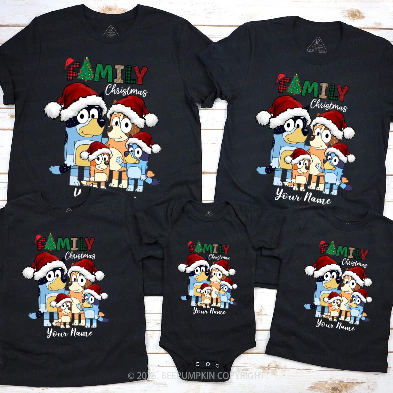 Personalized Holiday Pawfect Family Matching T-Shirts Beepumpkin